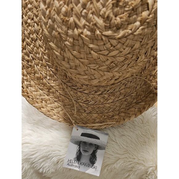Helen Kaminski 100% Raffia Hat Sun Wide Brim Handmade Madagascar New with tags